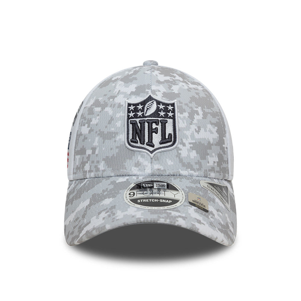 NFL Logo Hat - Grey Camouflage Salute To Service NFL 9Forty Stretch Snapback Cap - New Era